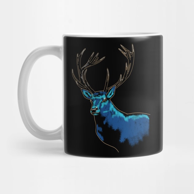 Blue Deer by okpinsArtDesign